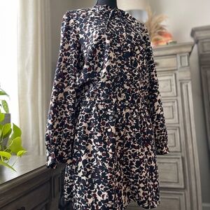 Navy Blue and Burgundy Button-Down Ann Taylor LOFT Jumper